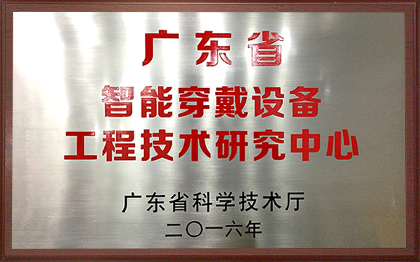 2016年廣東省智能穿戴設備工程技術研究中心